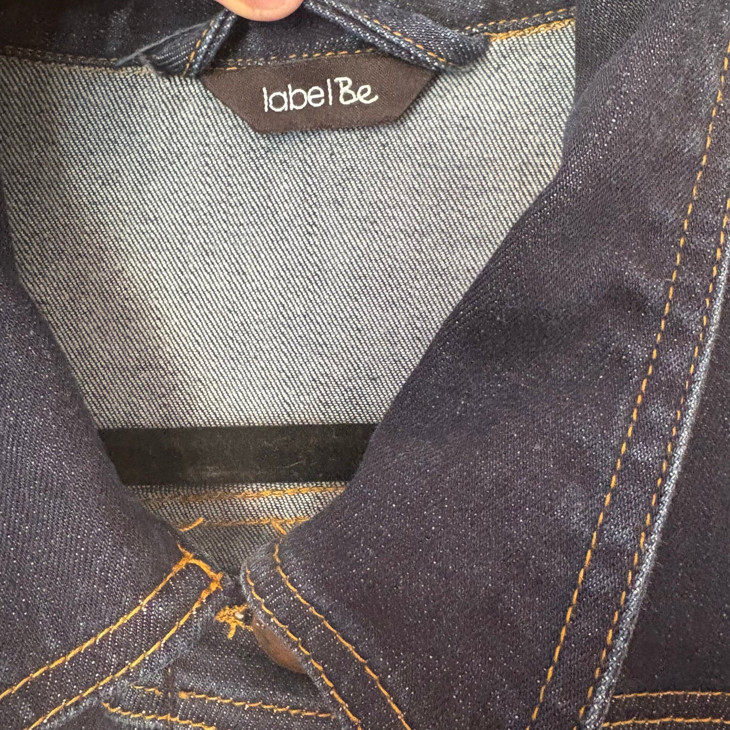 labelBe dark wash denim jean womens cropped jacket SIZE 14