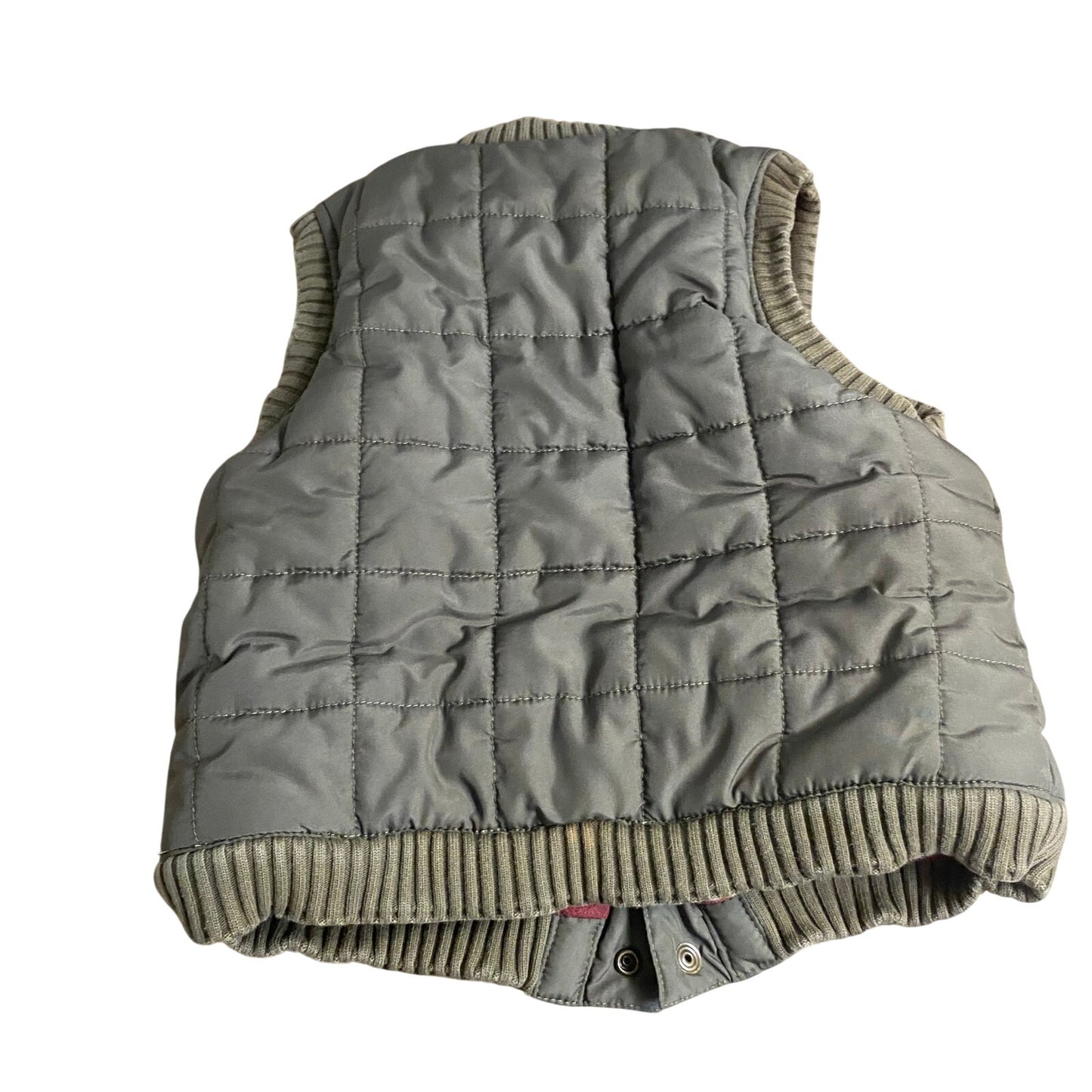 Janie and Jack army green snap toddler fleece lined puffer vest SIZE 3T