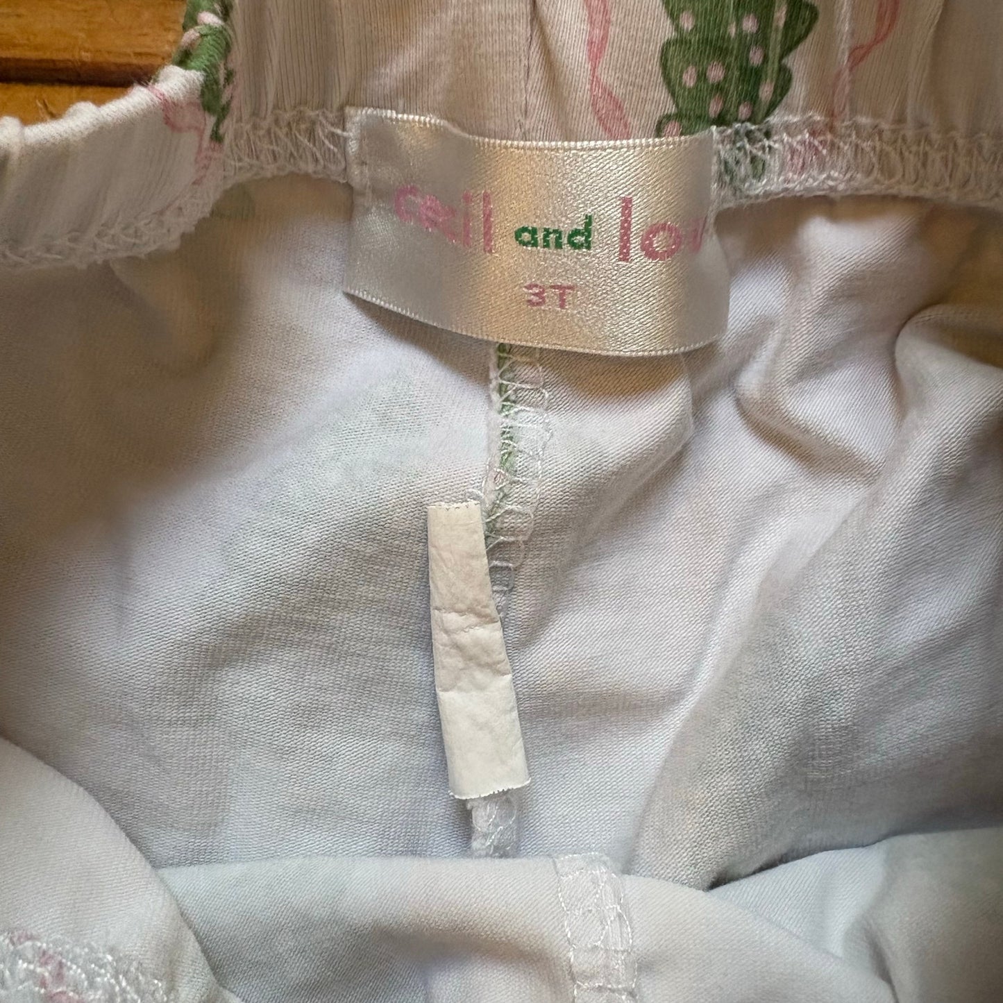 Cecil and Lou white holiday Christmas tree ruffle bottom pajama pants SIZE 3T