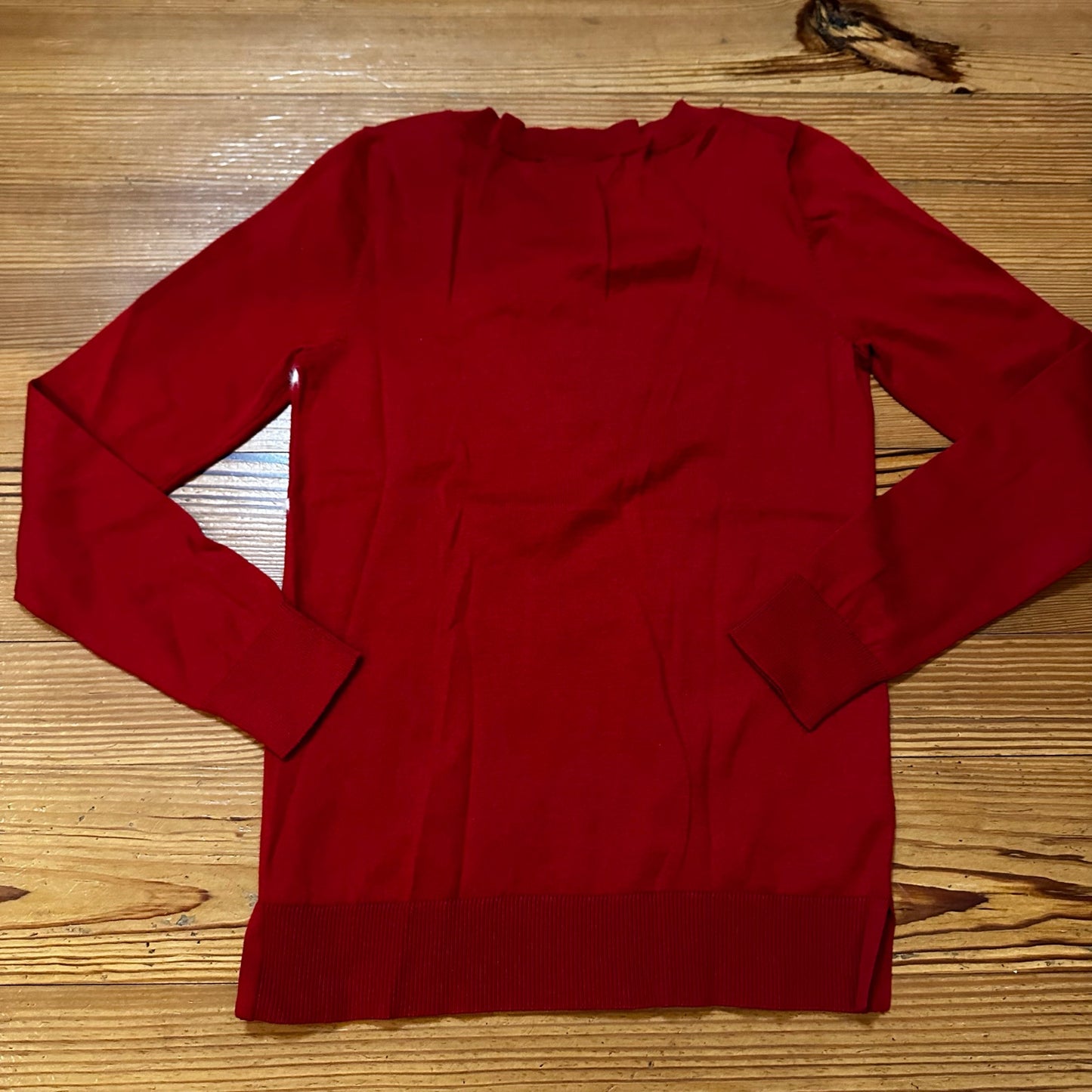 NWT LOFT red textured snowflake crew sweater SIZE XS