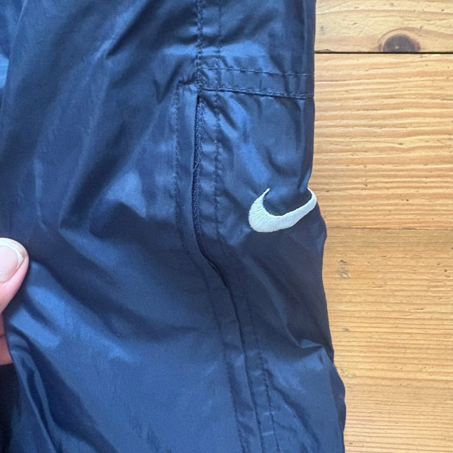 Nike y2k navy elastic waistband parachute windbreaker pants SIZE M