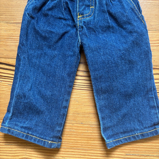 Vintage dark blue cotton toddler cargo jeans SIZE 12M
