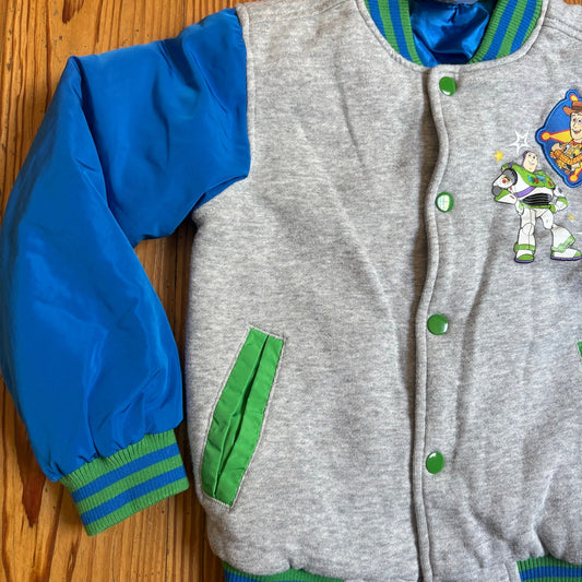 Disney Toy Story light gray blue graphic varsity cotton jacket SIZE 5