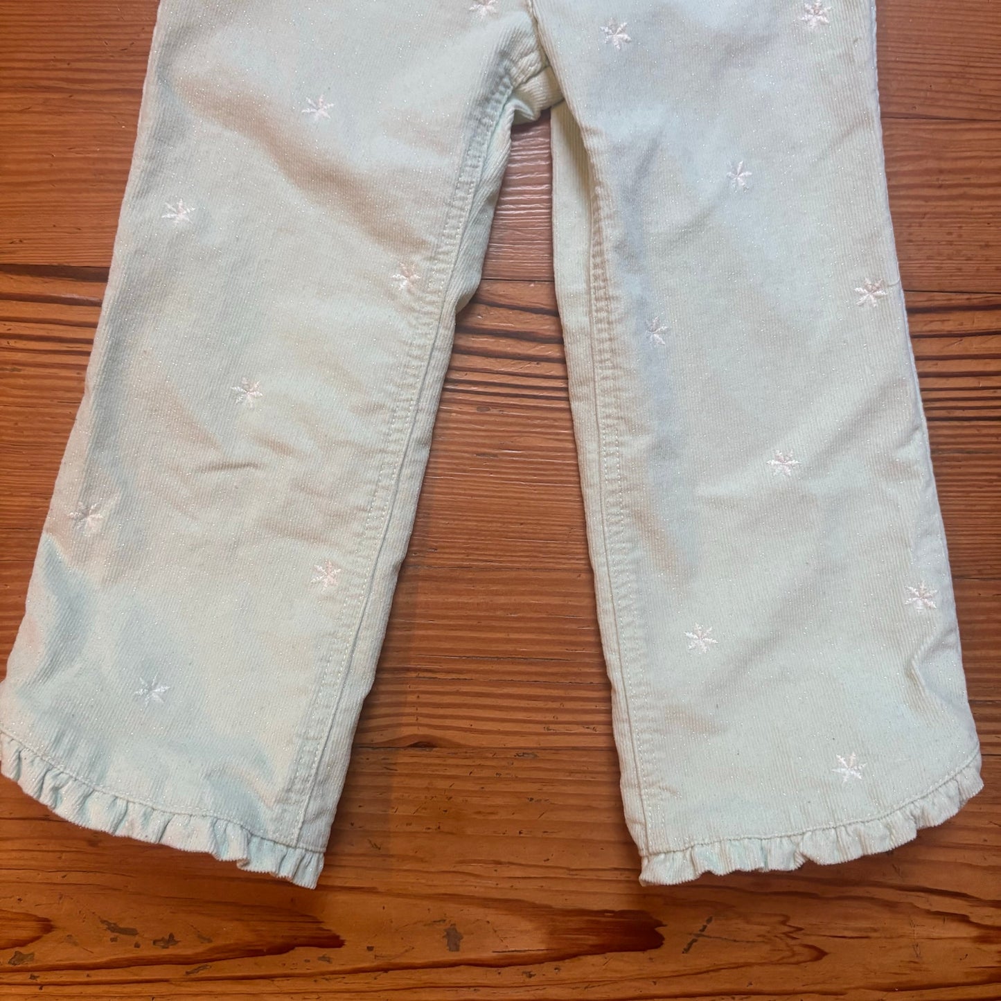 Gymboree 90s mint green snowflake glitter corduroy pants SIZE 3T