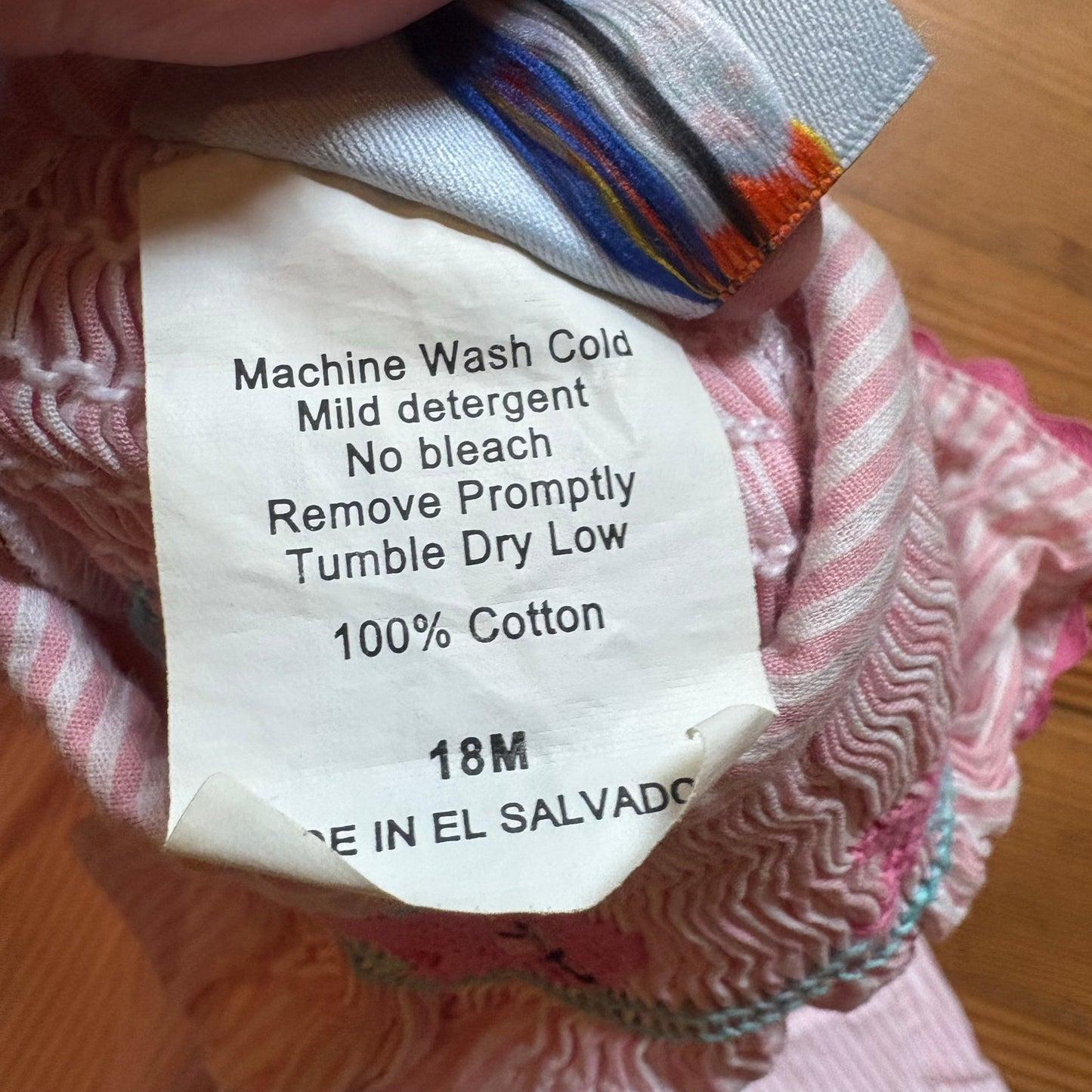 Mia's pink white striped whale embroidered smocked short sleeve dress SIZE 18M