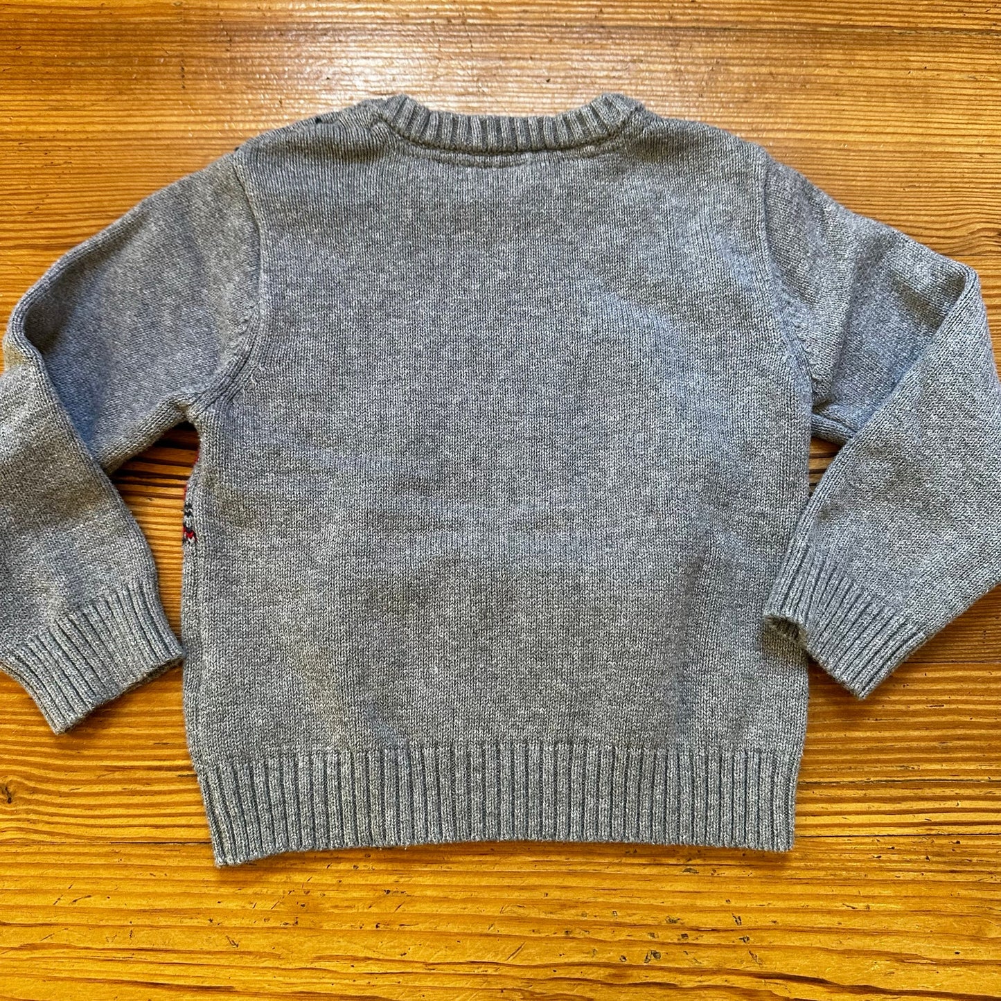 Wonder Nation gray Christmas winter reindeer knit crew sweater SIZE 3T