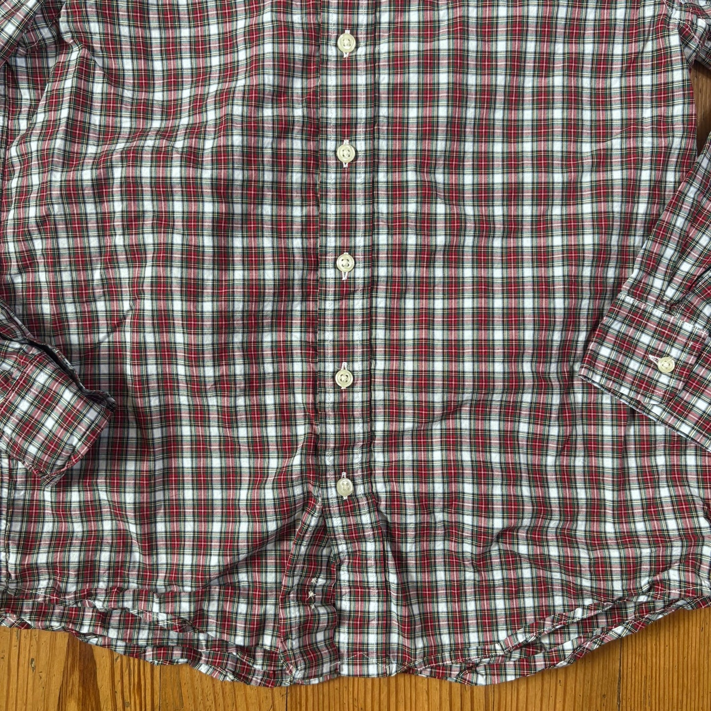 Polo Ralph Lauren red white plaid long sleeve button up boys shirt SIZE L