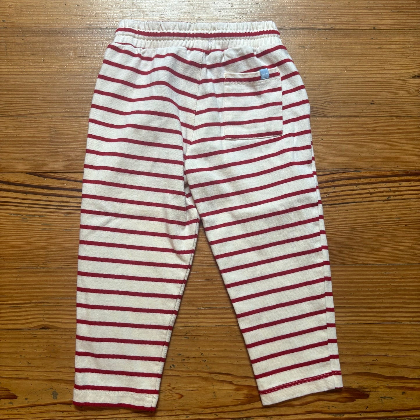 Minnow red white striped elastic waist cotton toddler sweatpants SIZE 3