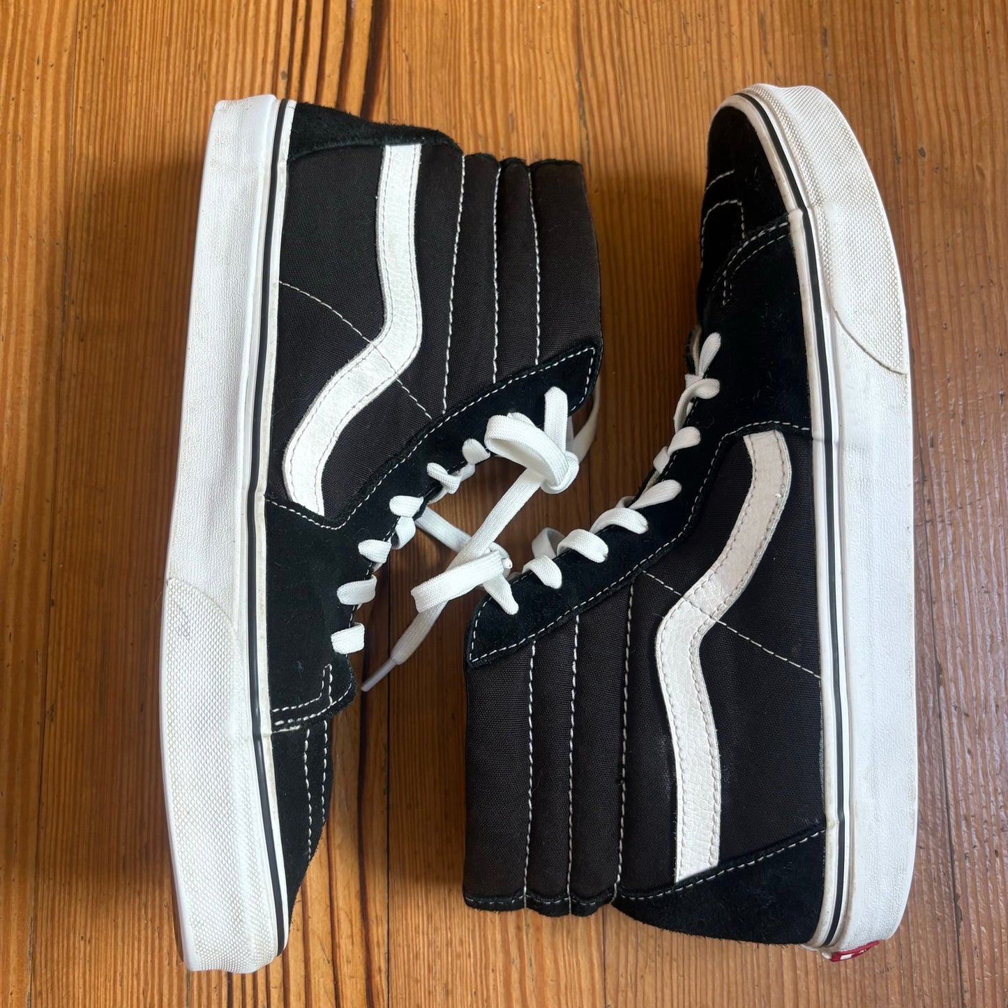 VANS black suede classic high top lace unisex sneakers SIZE M10.5 W12