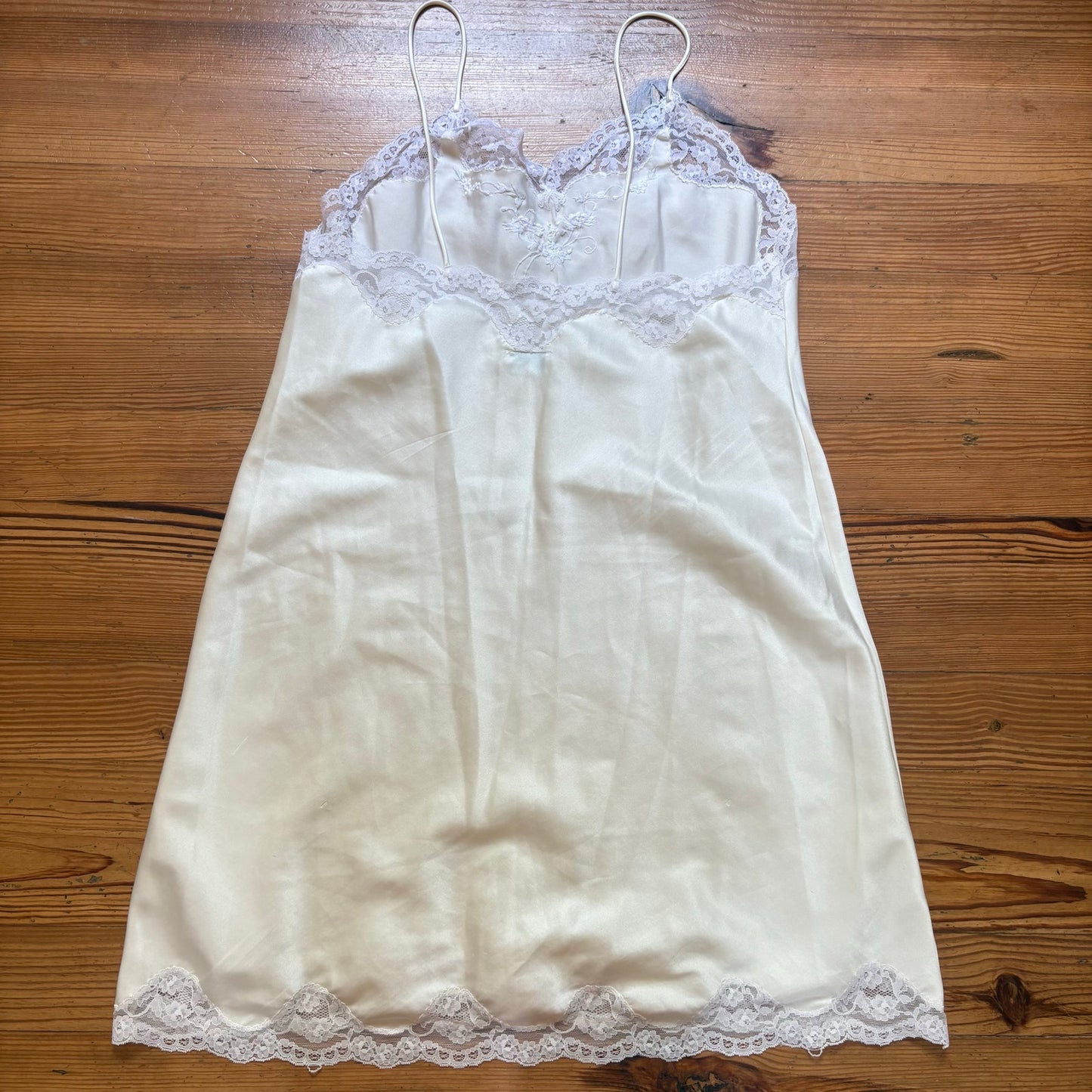 Sara Beth vintage white lace trim slip dress SIZE L