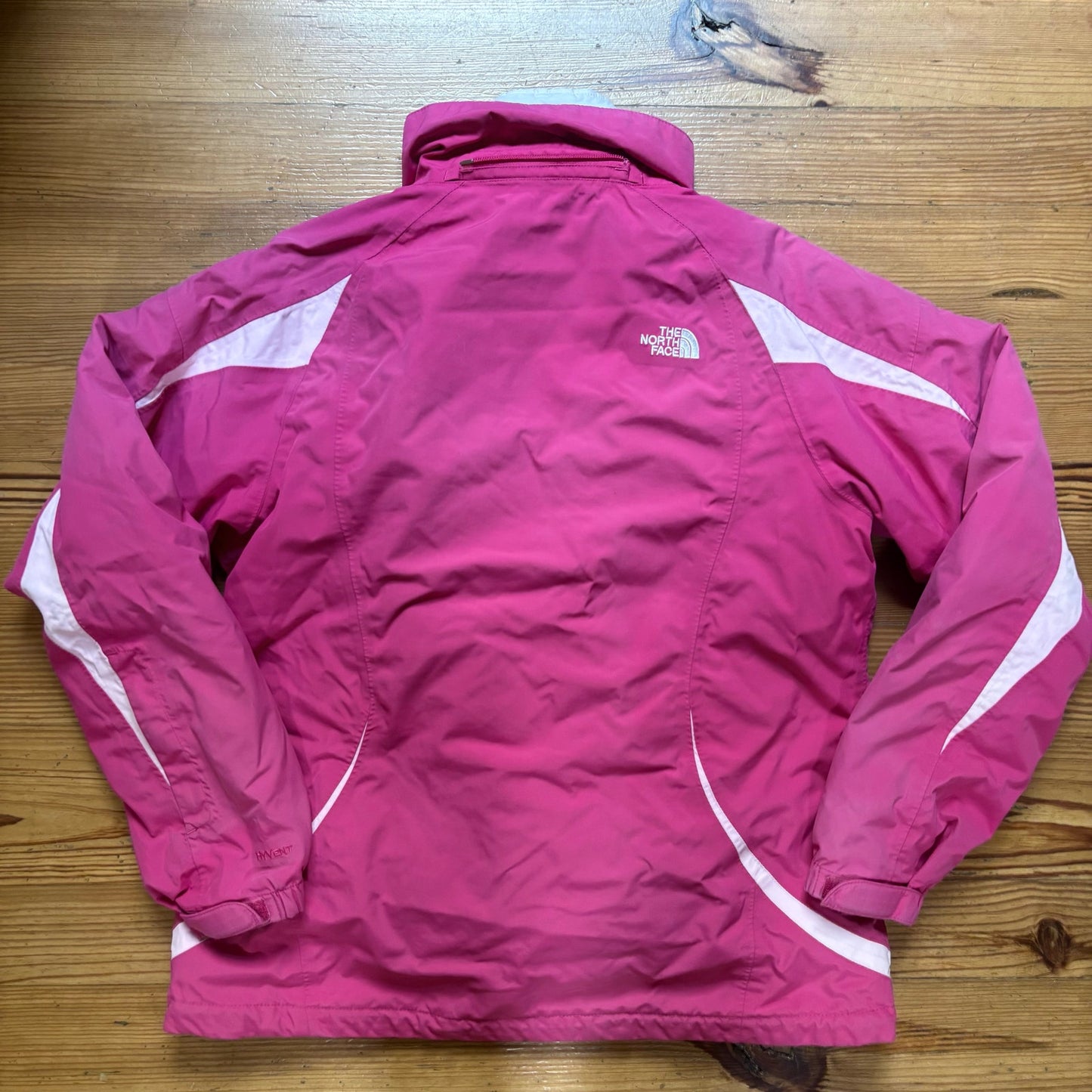 The North Face pink sweater lined full zip heavy winter coat SIZE L