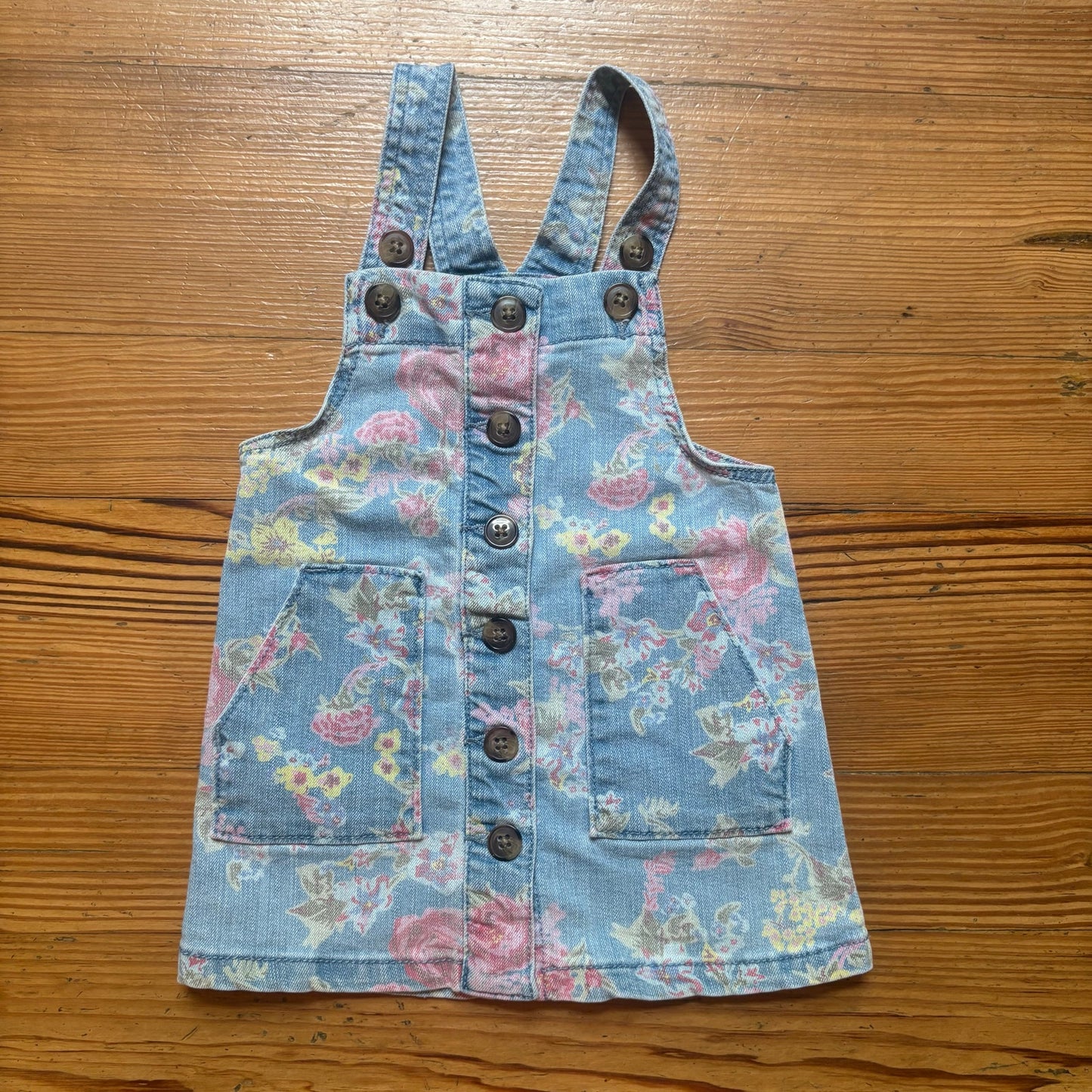Wonder Nation denim floral overall skirt SIZE 18M