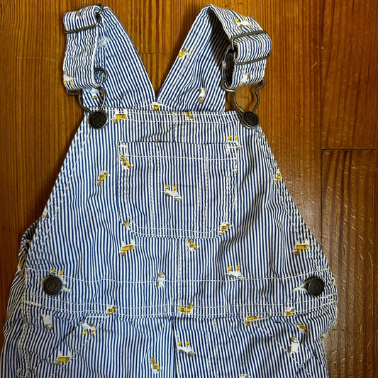 Carters blue white striped dog print overall shorts SIZE 18M