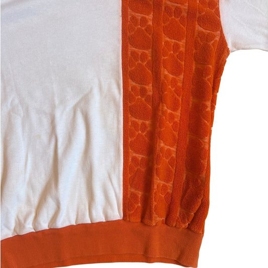 Leisure VTG Clemson Tigers orange white terry cloth short sleeve shirt SIZE M