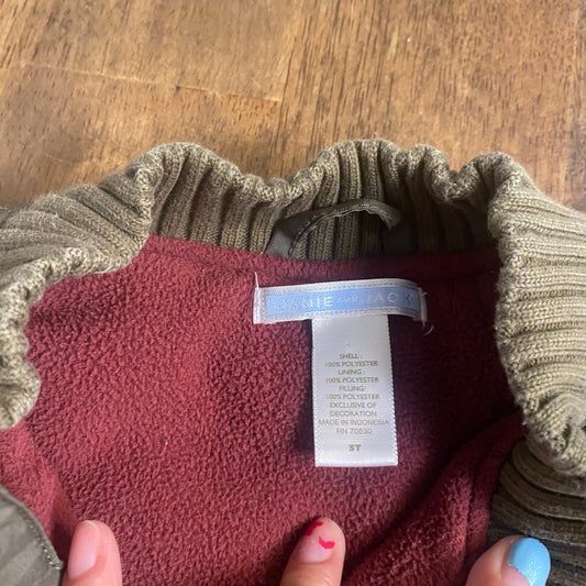 Janie and Jack army green snap toddler fleece lined puffer vest SIZE 3T