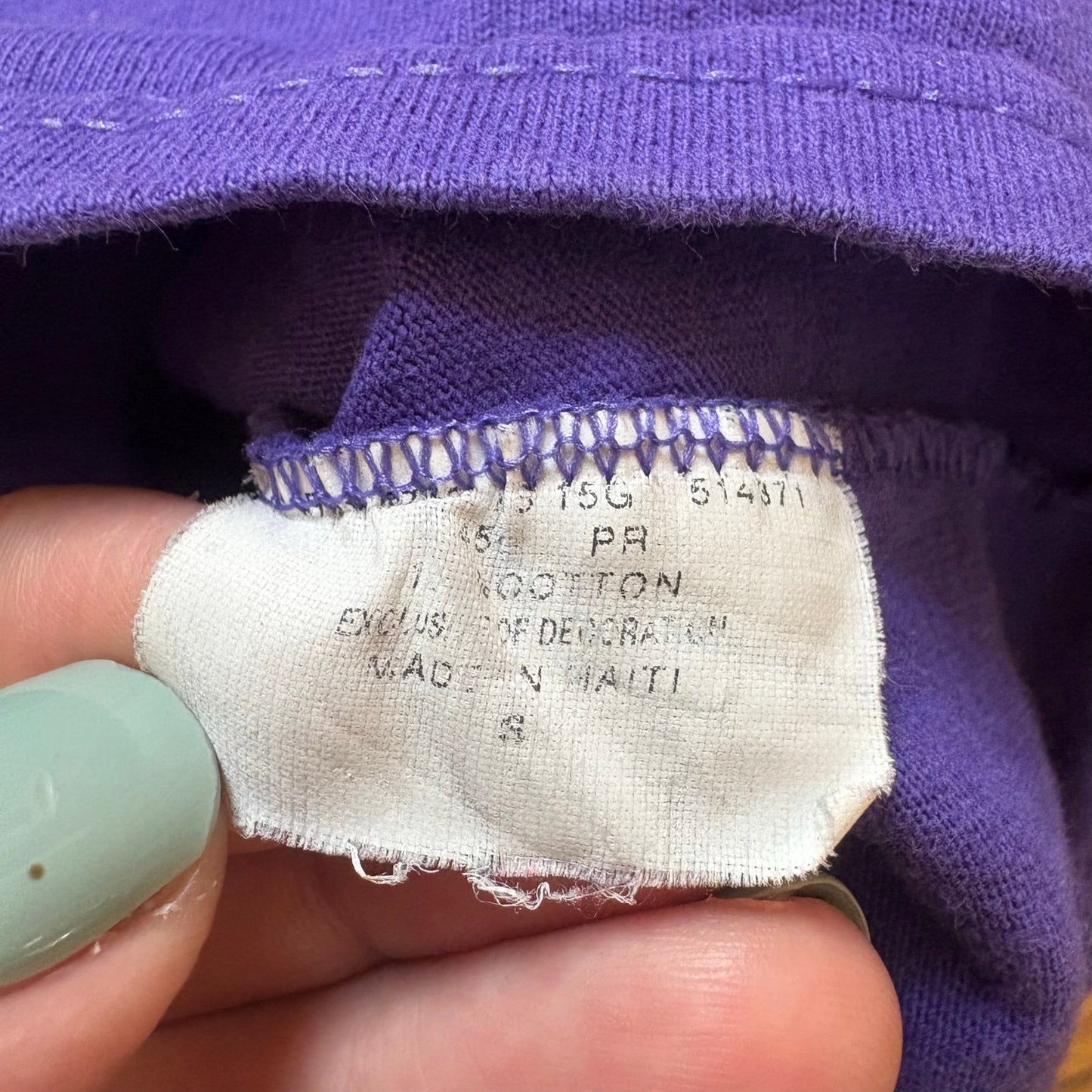Hanes handmade purple BOO skeleton embroidered short sleeve shirt SIZE S