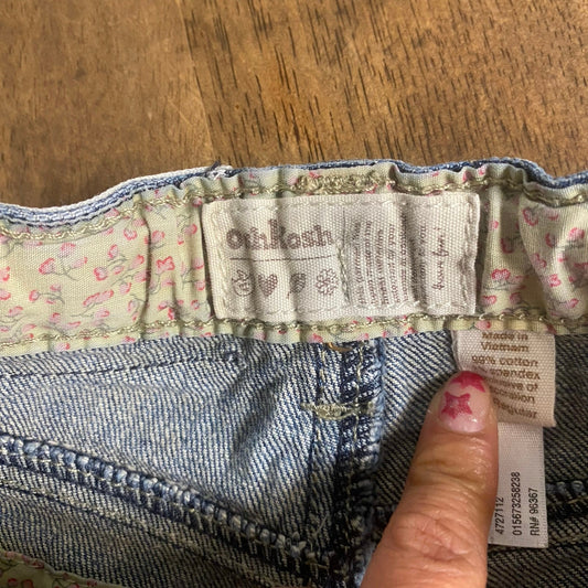 OshKosh B'gosh VTG medium wash snap botom straight leg girls jeans SIZE 6