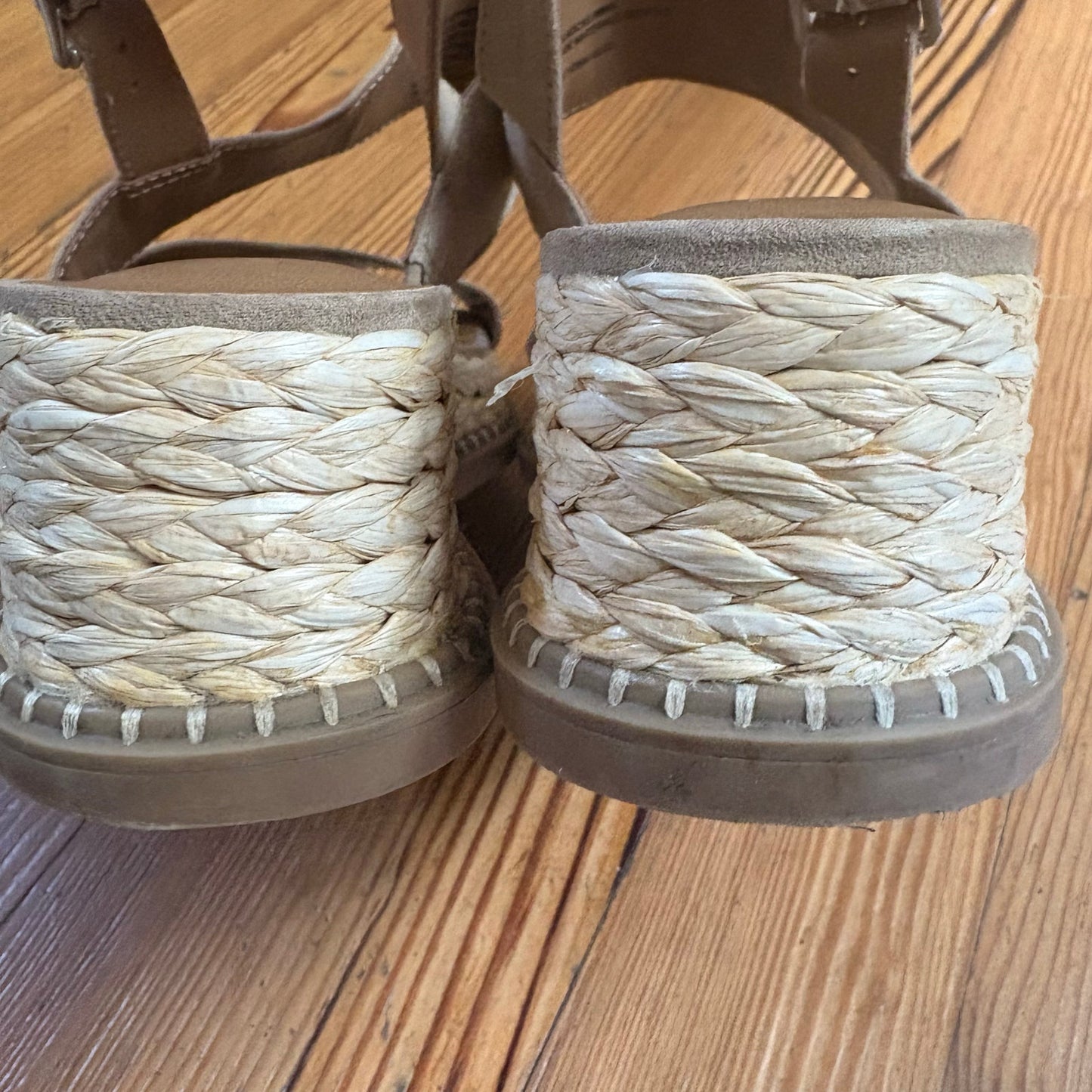 Universal Thread cream espadrille platform double strap sandals SIZE 10
