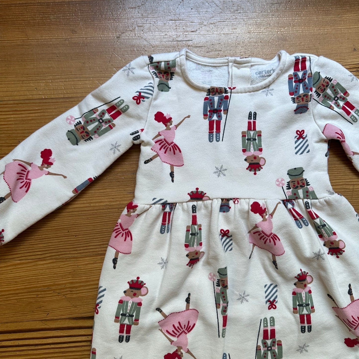Carter's white Nutcracker long sleeve sweater dress SIZE 3