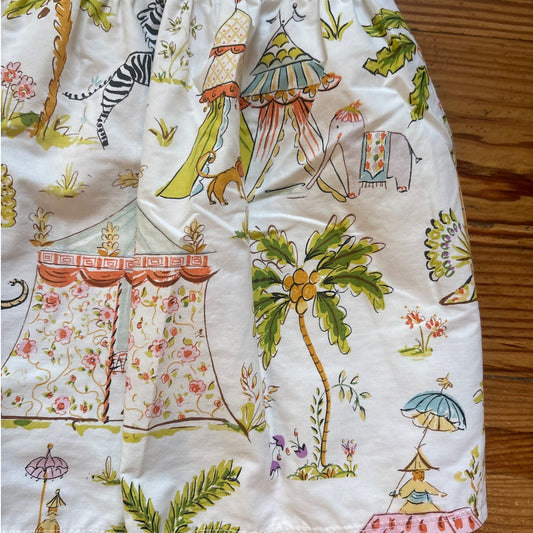 Boutique lime green Asian circus fit flare toddler dress SIZE 2T