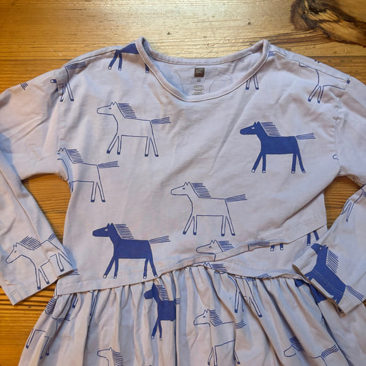 Tea purple horse equestrian long sleeve high low girls dress SIZE 10