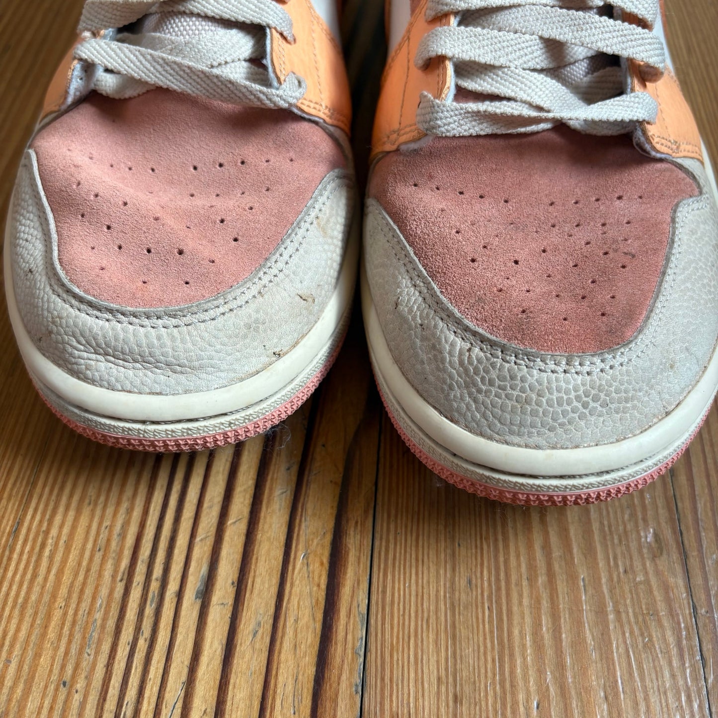 Nike Air Jordan Mid beige orange high top lace womens sneakers SIZE 12