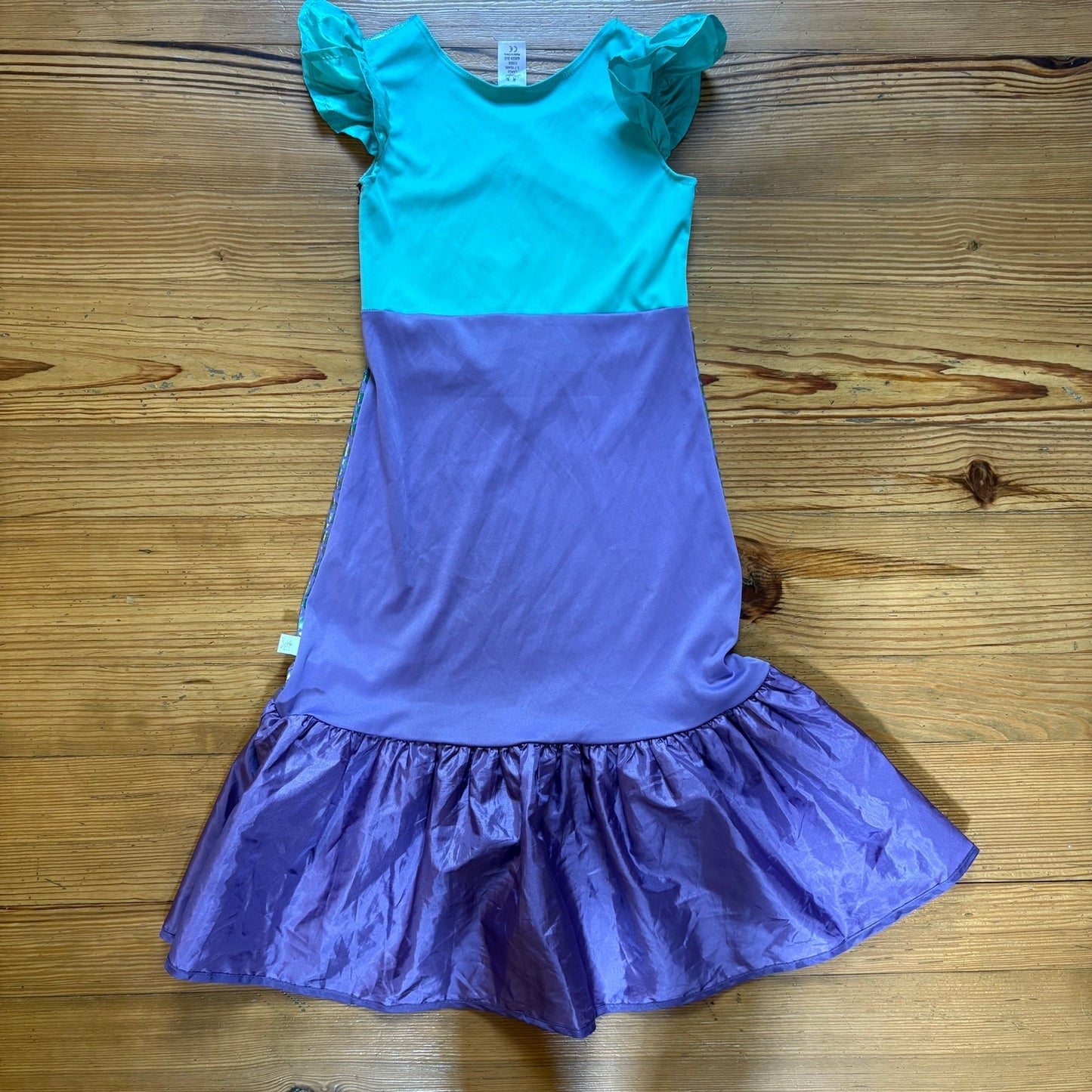Disney Little Mermaid green purple holographic princess dress SIZE 5-7