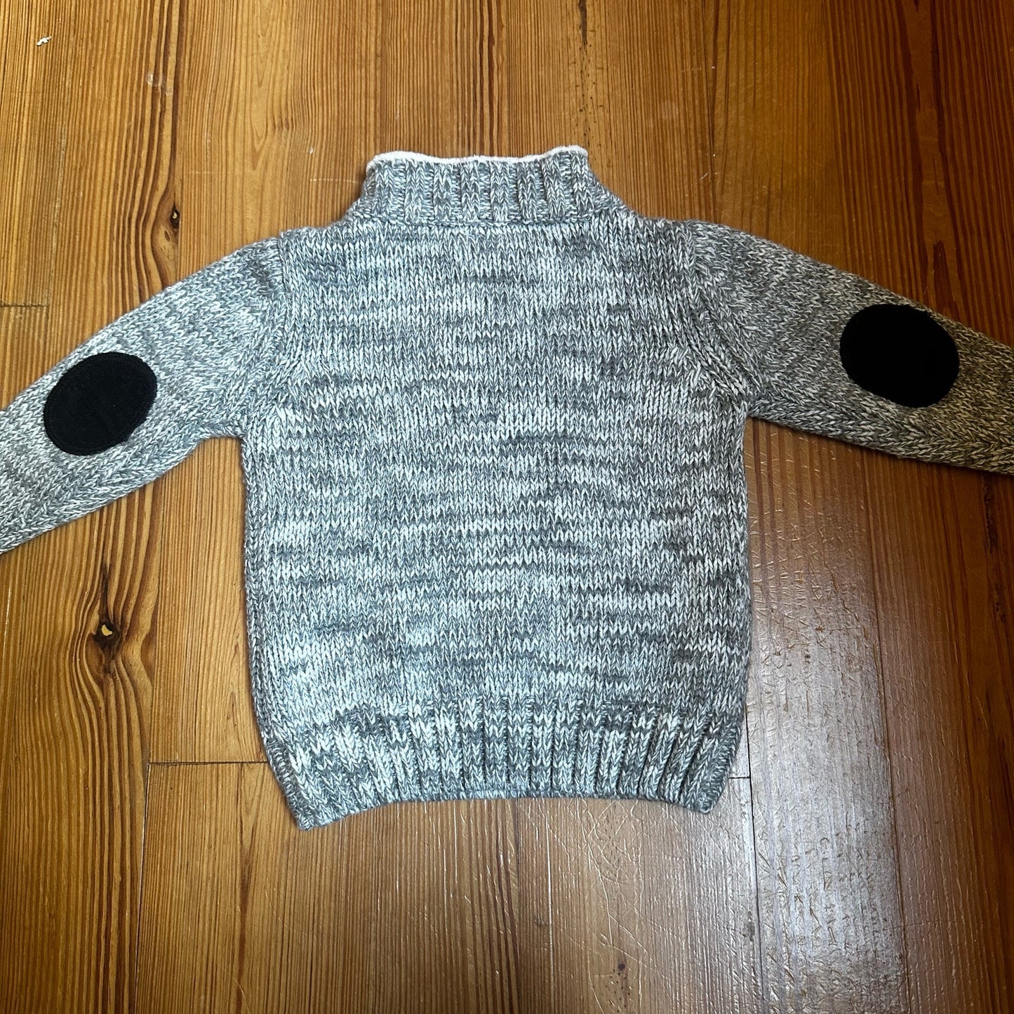 Little Lad gray pullover cable kit elbow pads sweater SIZE 2T