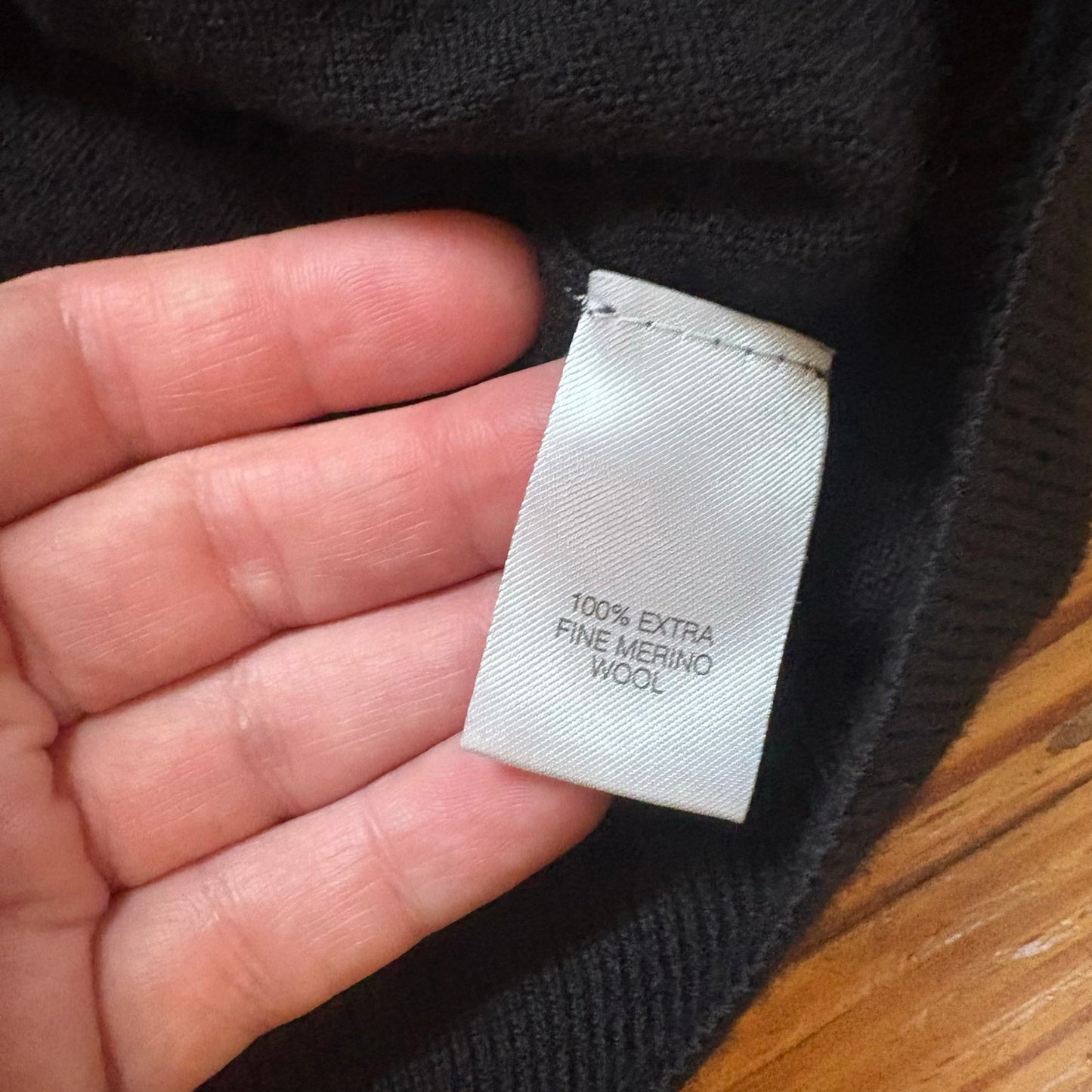 Turnbury black extra fine merino wool quarter zip henley mens sweater SIZE 2XB