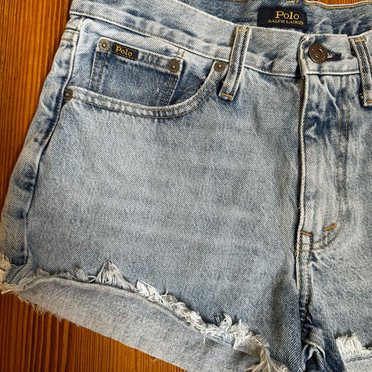 Polo Ralph Lauren Sophia light wash cut off shorts SIZE 26/2