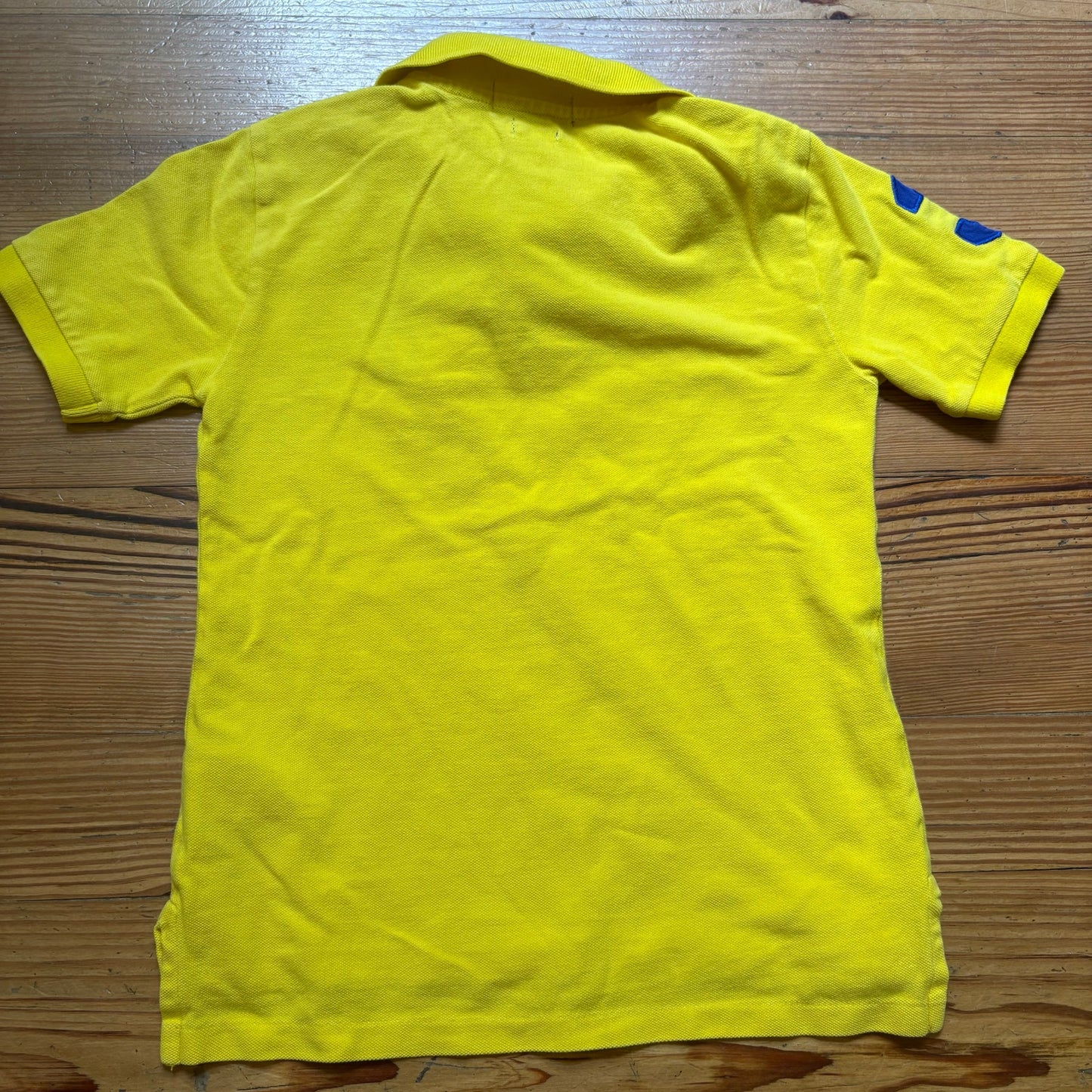 Polo Ralph Lauren yellow large navy pony short sleeve polo boys shirt SIZE 8