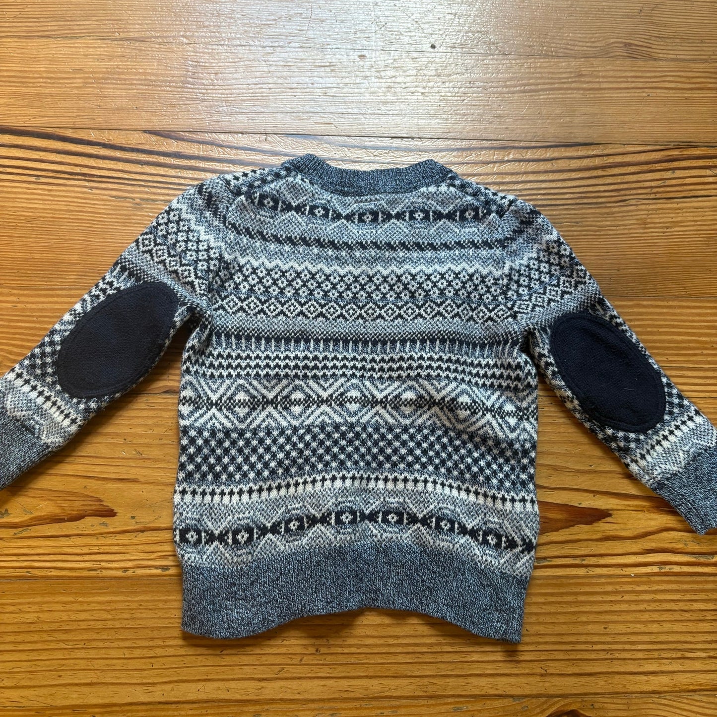 Gap blue pattern long sleeve elbow padded toddler baby sweater SIZE 12-18M
