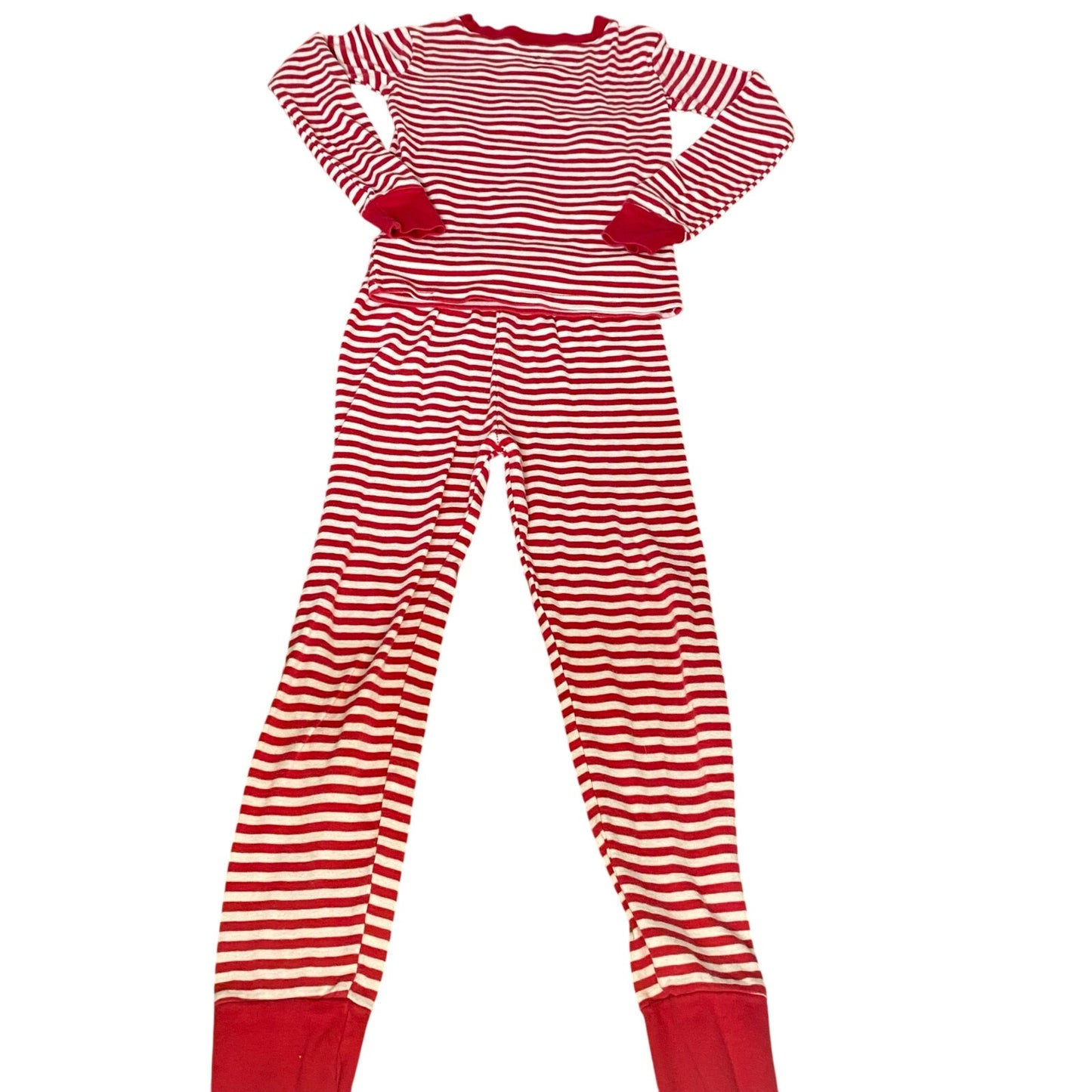 PJ Place red white striped Santa Christmas long sleeve pant pajama set SIZE 6