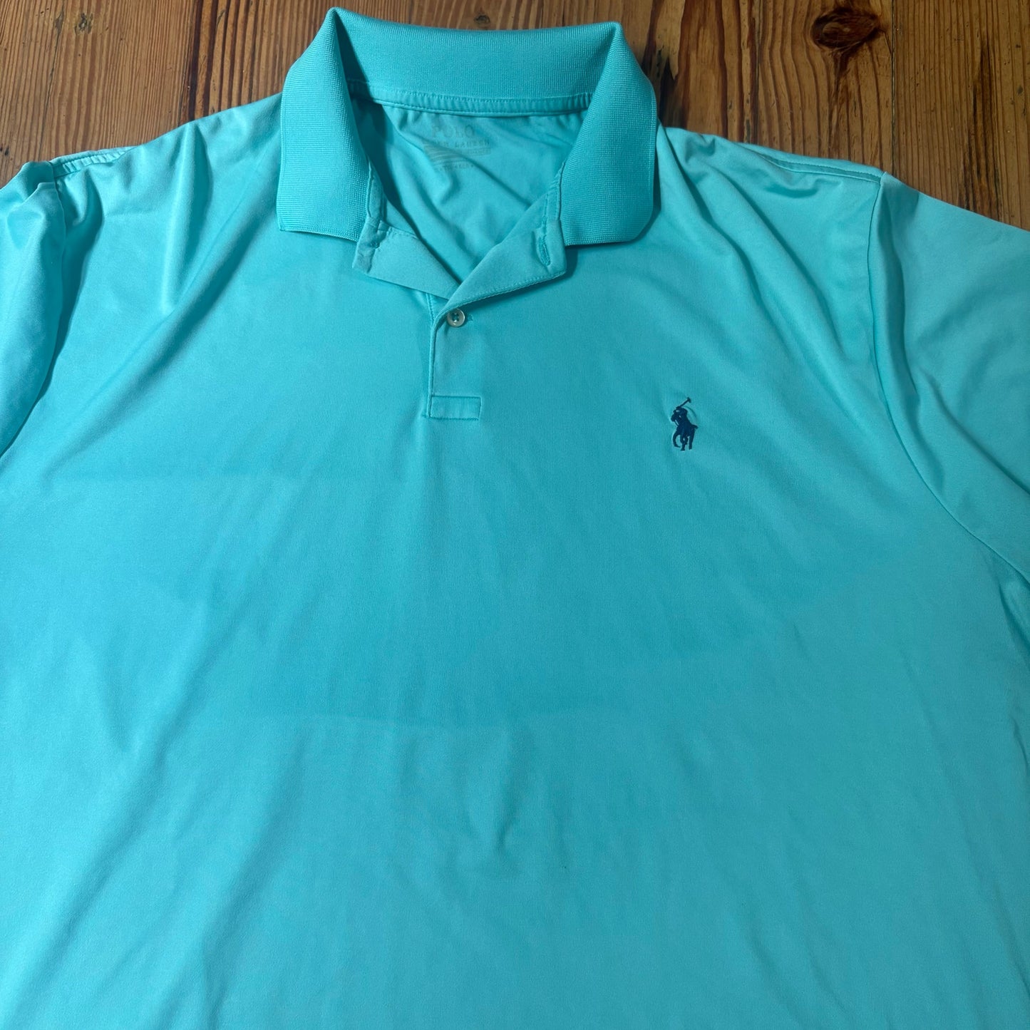 Polo Ralph Lauren teal blue performance short sleeve polo shirt SIZE XXL