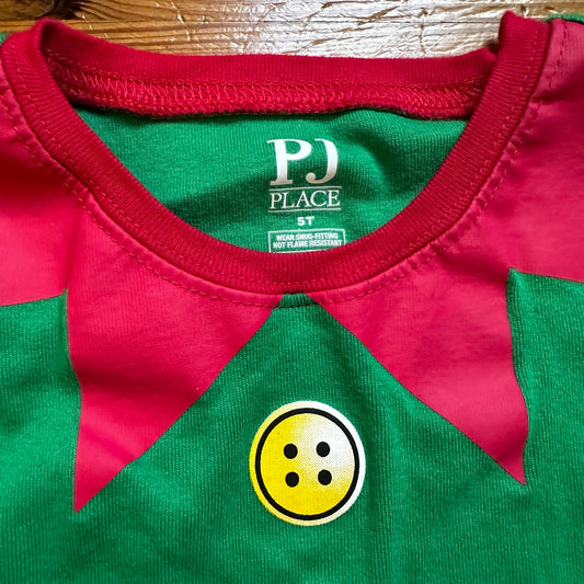 Children's Place green Christmas elf long sleeve shirt SIZE 5T