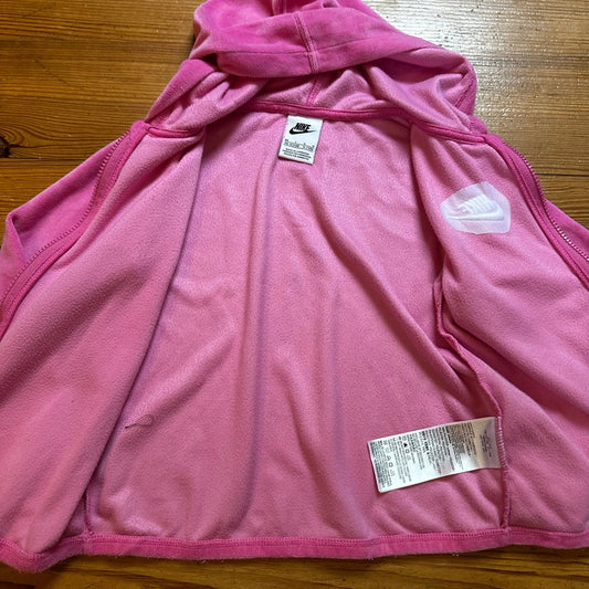 Nike pink fleece hooded long sleeve full zip sweater SIZE 6X