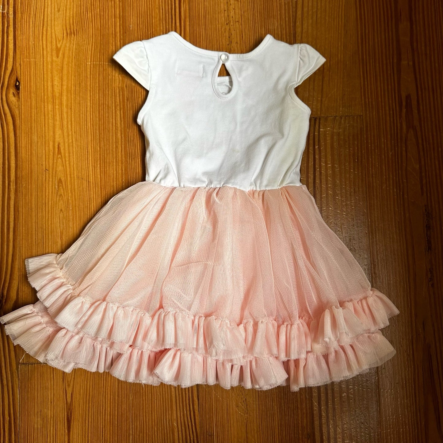 Bunny teacup embroidered midi tiered tutu tank dress SIZE 6-9M