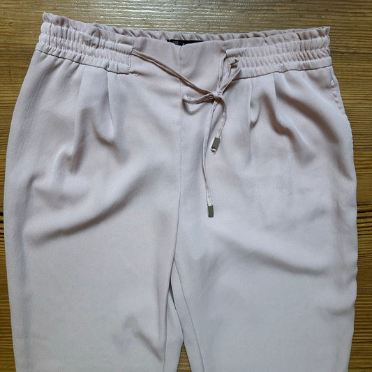 Zara light pink high waist elastic waistband trouser pant SIZE M