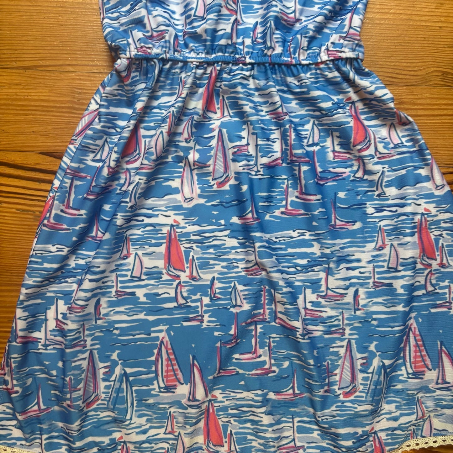 Sullivan Row blue sailboat nautical sleeveless girls dress SIZE 4