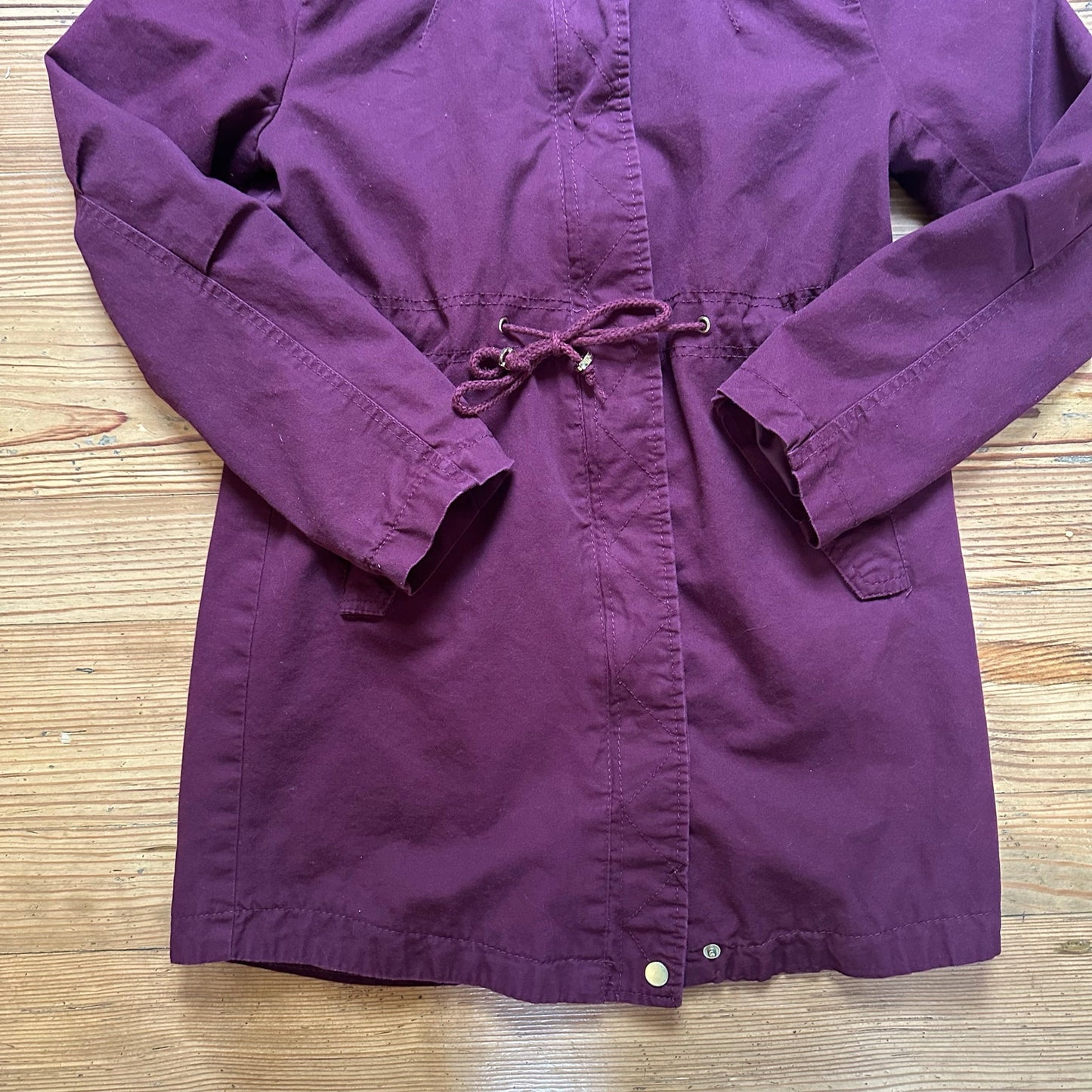 Ambiance Outerwear burgundy red full zip hooded utility jacket SIZE M