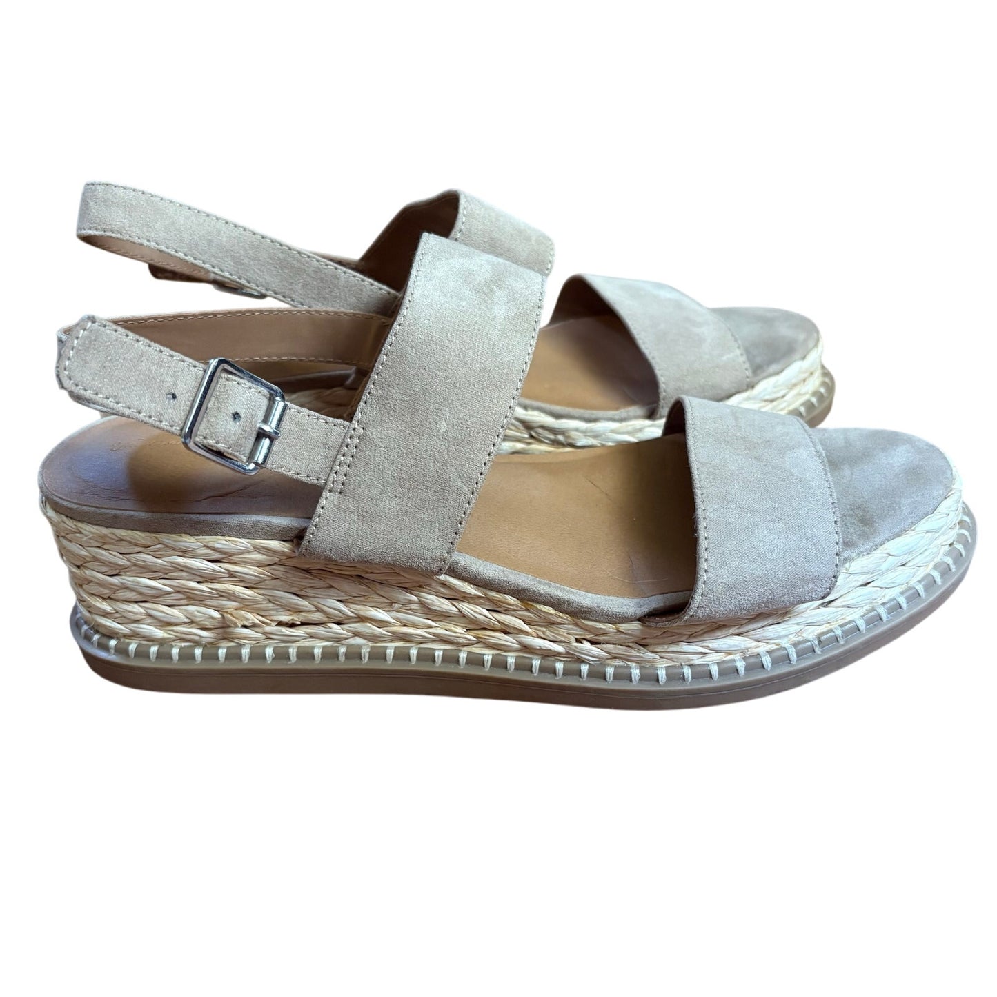 Universal Thread cream espadrille platform double strap sandals SIZE 10