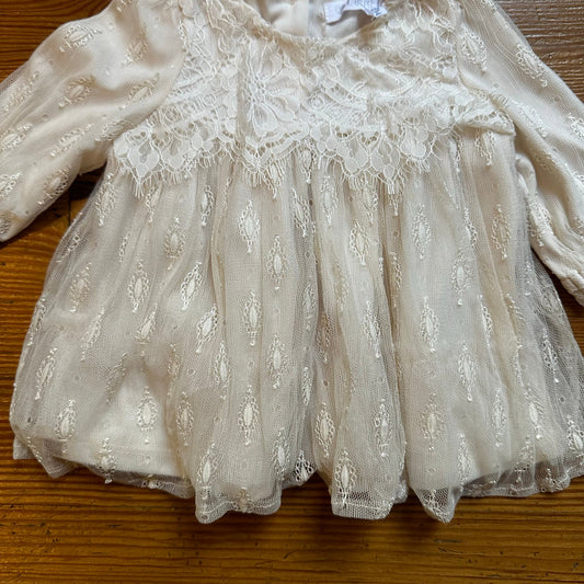 NWT Nannette cream lace long sleeve tunic shirt SIZE 6M