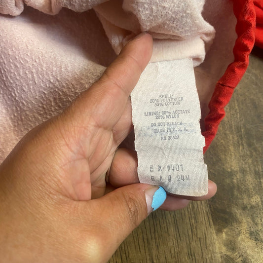 Casual Time VTG red animal truck embroidered hooded jacket SIZE 24M