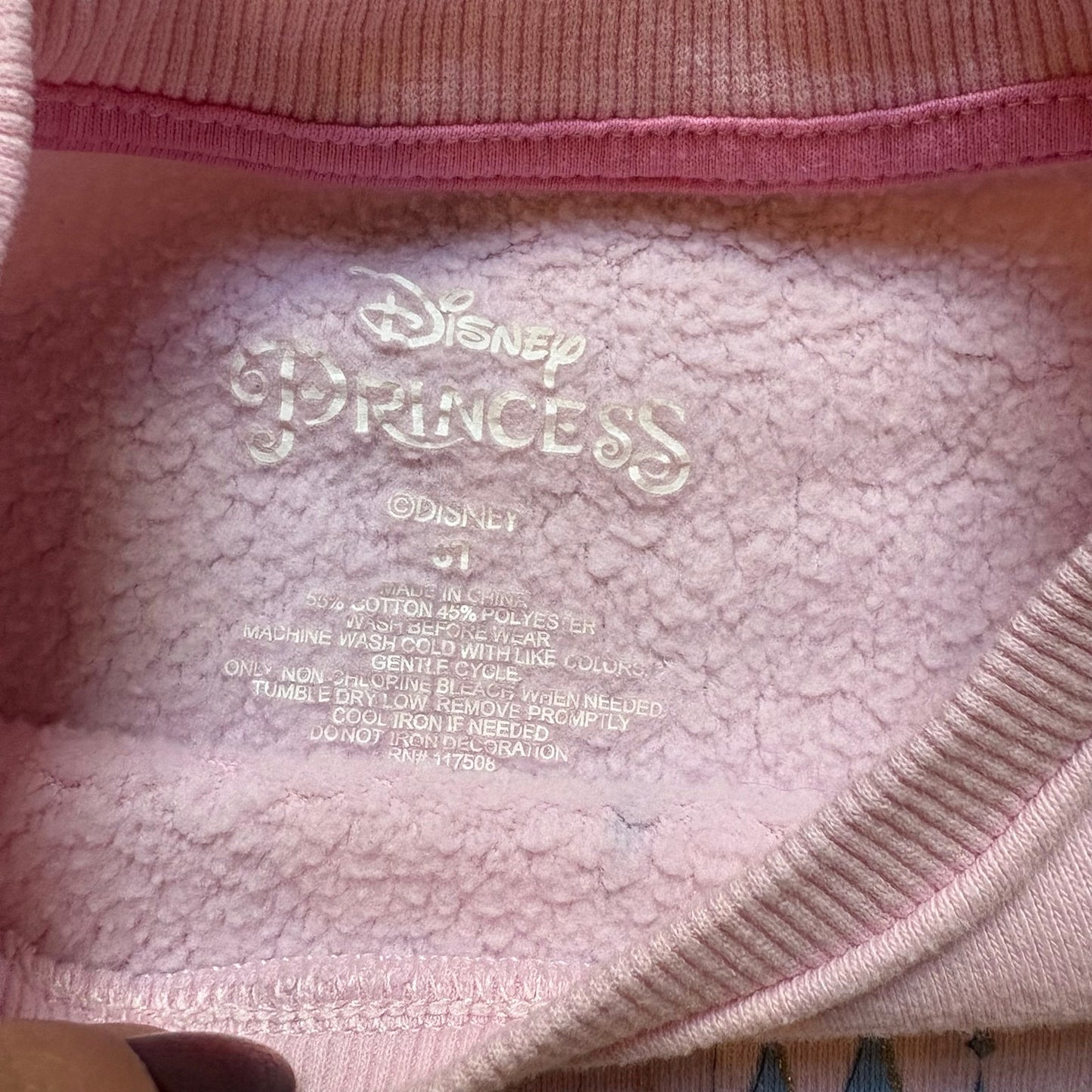 Disney Princess light pink princess graphic long sleeve crew sweatshirt SIZE 3T