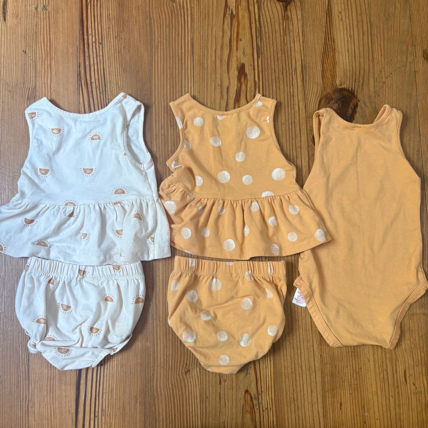 PL Baby yellow ivory sunshine bodysuit bloomer baby girl sets SIZE 24M