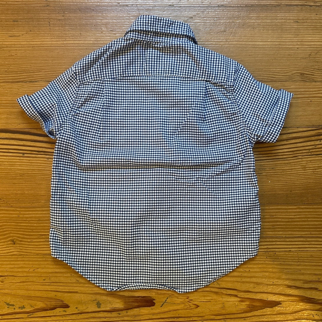 Ralph Lauren blue checkered short sleeve performance button up shirt SIZE 2T