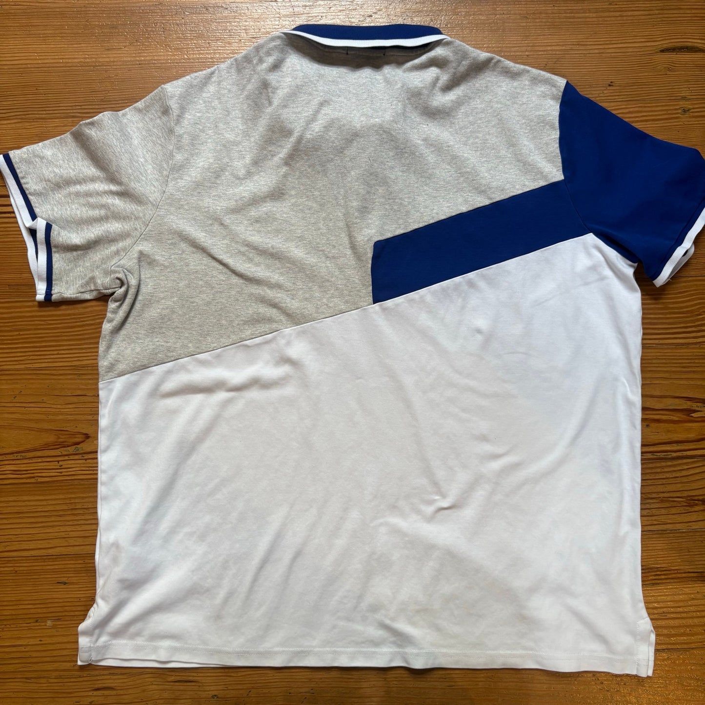 Polo Ralph Lauren white gray blocked short sleeve polo shirt SIZE XL