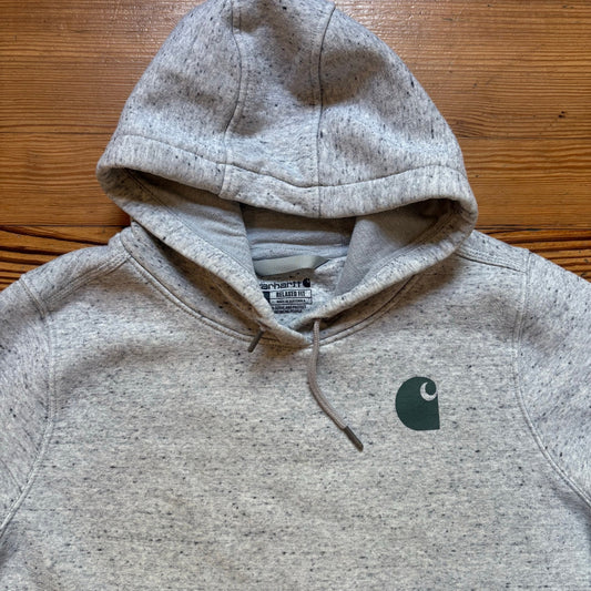 Carhartt light gray dark green logo kids sweatshirt hoodie SIZE XL