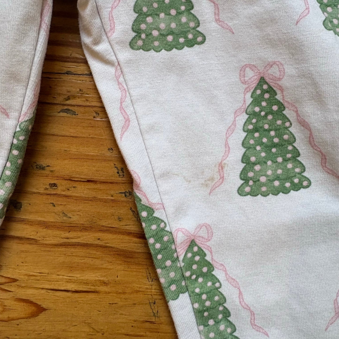 Cecil and Lou white holiday Christmas tree ruffle bottom pajama pants SIZE 3T