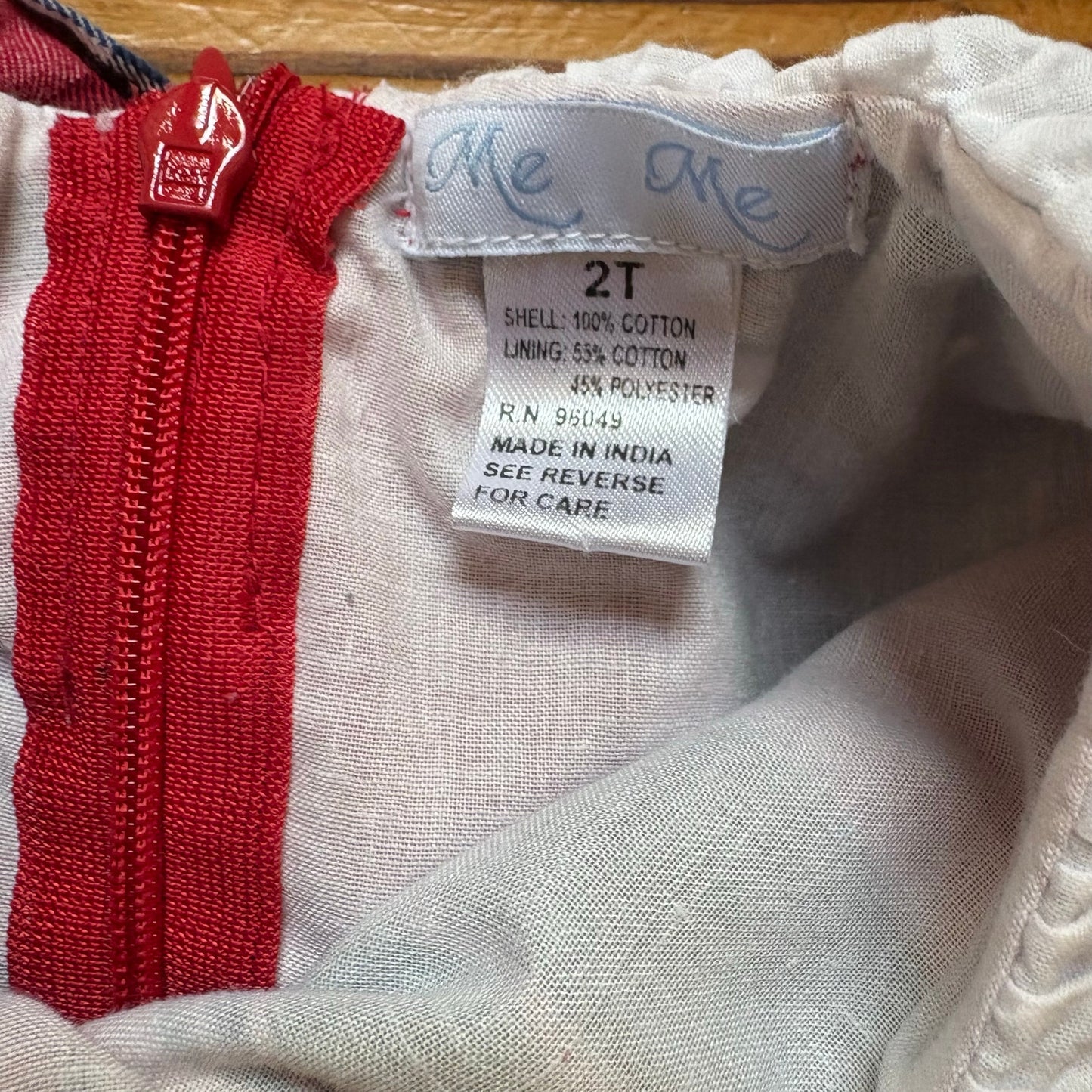 Me Me red green Christmas plaid lace collar long sleeve toddler dress SIZE 2T